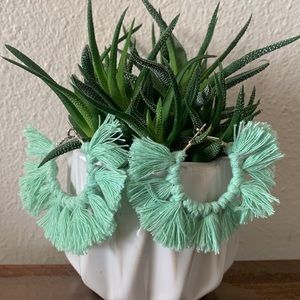 Macrame hoop earrings